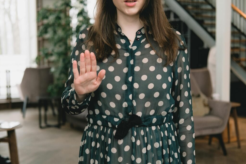 person saying no